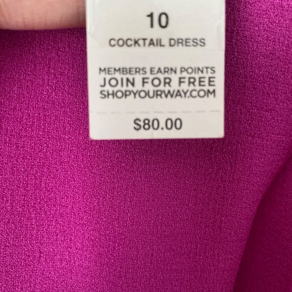 Sleeveless Hot Pink Fuchsia Summer Wedding Cocktail Midi Dress Barbiecore 10 NWT - Picture 10 of 10